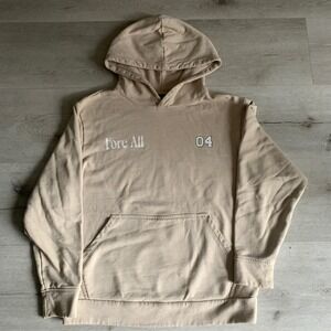 Fore All Golf Mens Hoodie Tan Sand Sweatshirt 04 Graphic Size Small